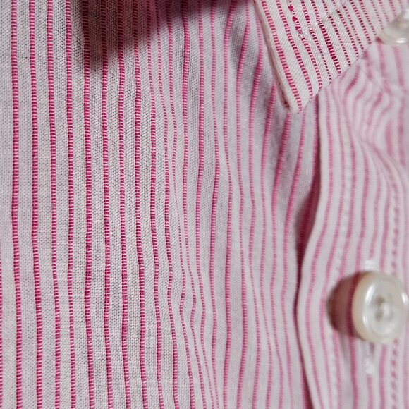 Banana Republic Womans Pink & White Striped Button-Up Shirt Medium - Picture 5 of 12